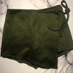 Get Lucky Suede Wrap Skort
